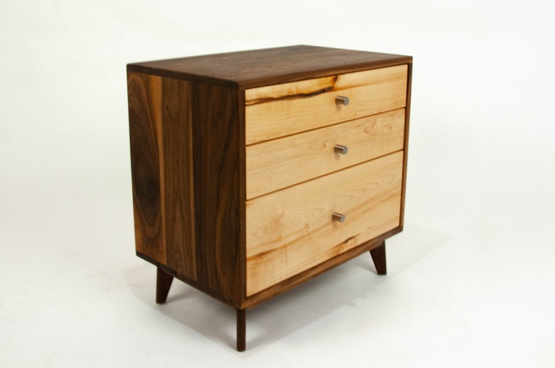 The Hiro Mid-century Modern Black Walnut Dresser or Large Nightstand. image 3