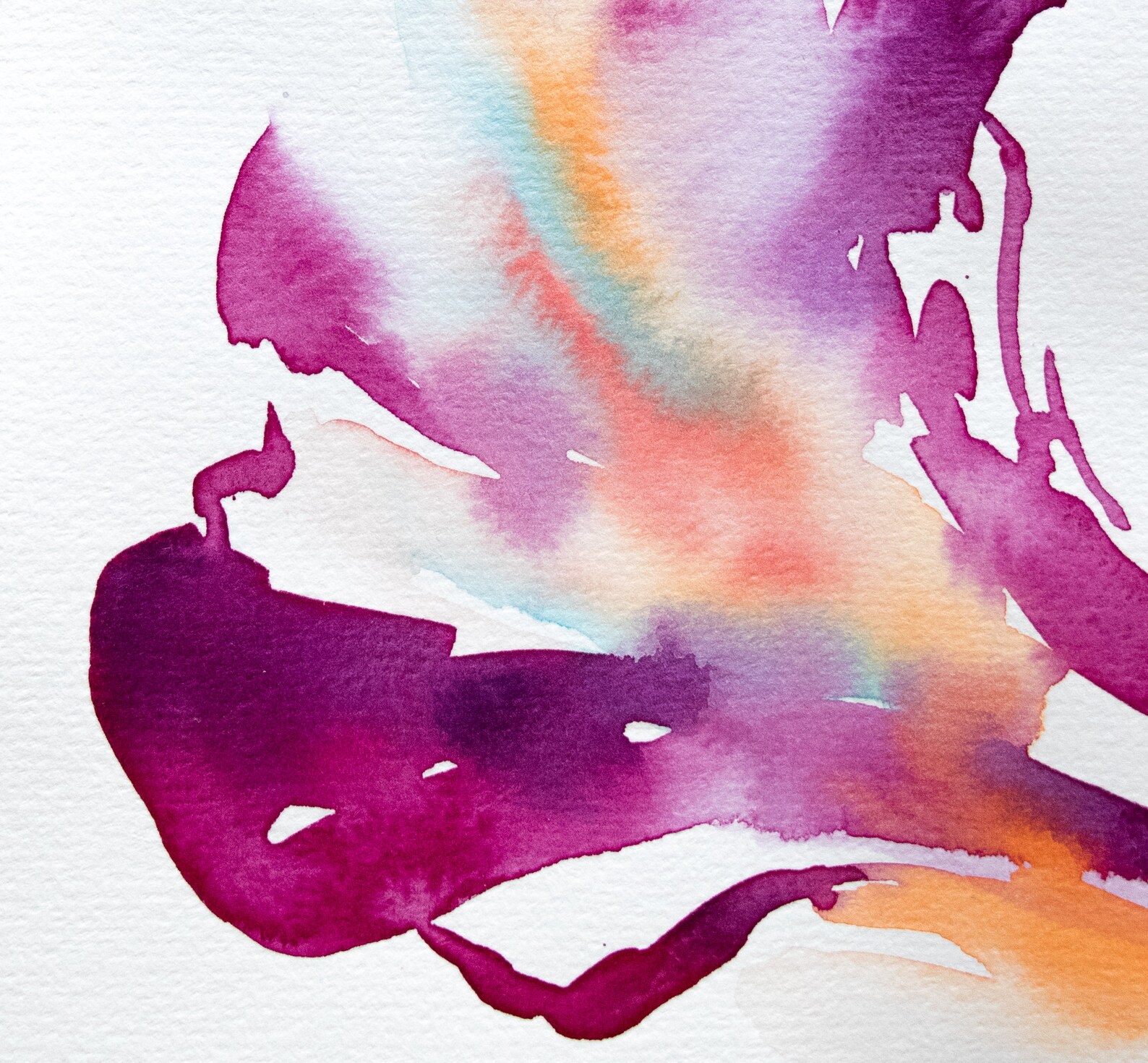 Original watercolor art Abstract Violet Flowers painting | Etsy
