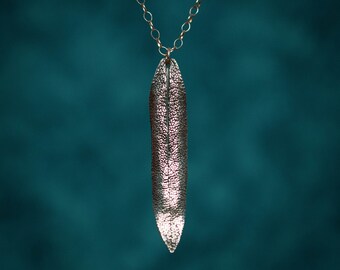 Silver Sage Leaf Necklace, One of a Kind Handmade, Fine Silver Jewelry