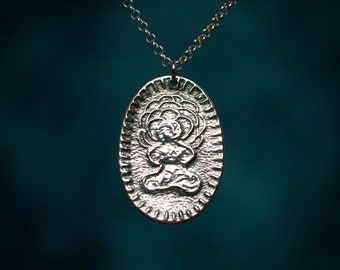 Silver Rose Goddess Handmade Pendant Necklace