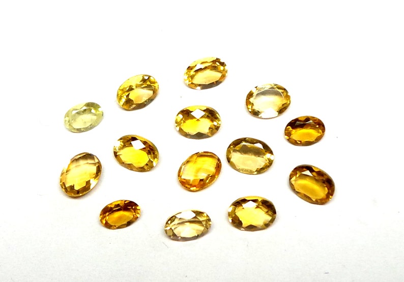 Natural Citrine Briolette Oval Slices Citrine Faceted Slices Citrine Slices Citrine Rose Cut Slices 7x5-8x6 MM,