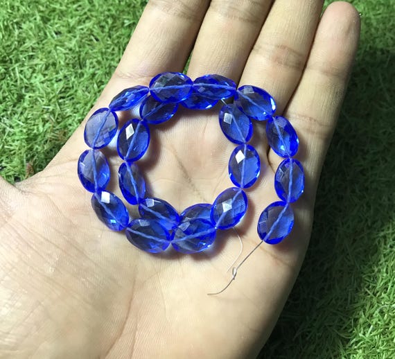 タンザナイトカラー　ハイドロクォーツ　ドロップカット　一連　n-673