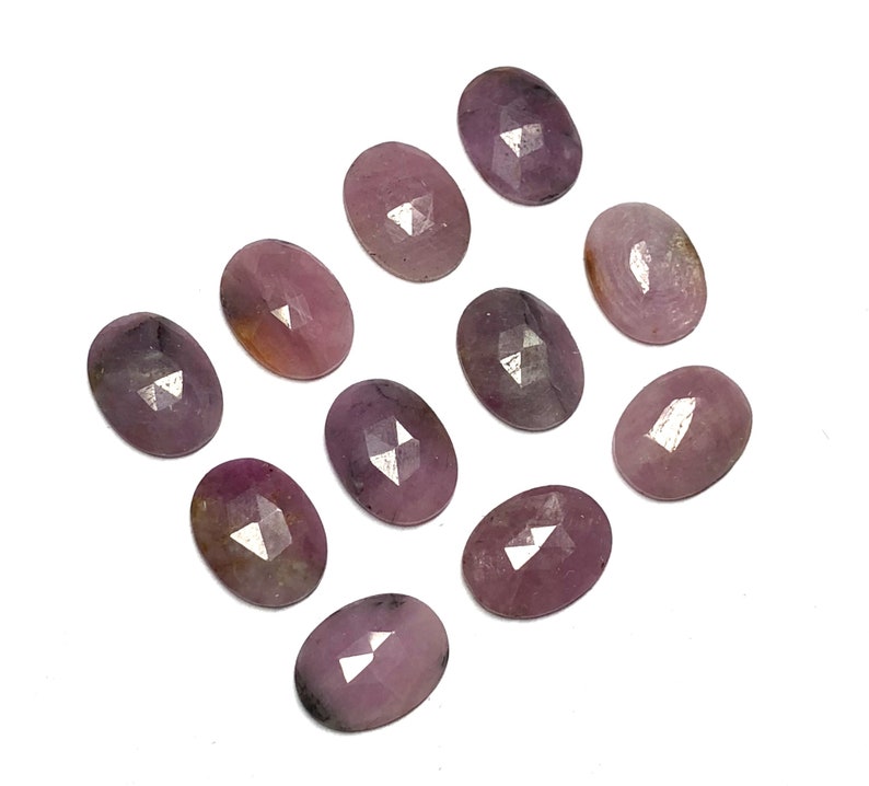Pink Sapphire Slices Pink Sapphire Faceted Slices 16x12 MM, Natural Pink Sapphire Rose Cut Slices Pink Sapphire Oval Slices