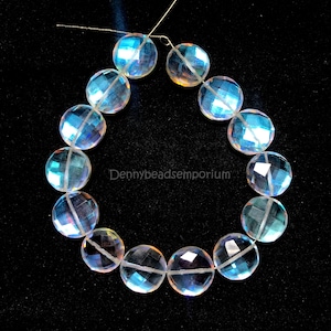 Faceted Fire Quartz Briolette Beads: Round Hydro Mystic Gemstone