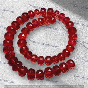 Faceted Orange Sapphire Rondelle Beads: AAA Quality, 8 Inch Strand