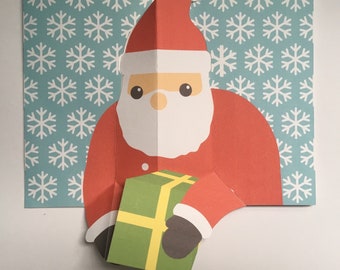 Pop Up 3D Santa Christmas Greetings Card! PopUp Winter Present