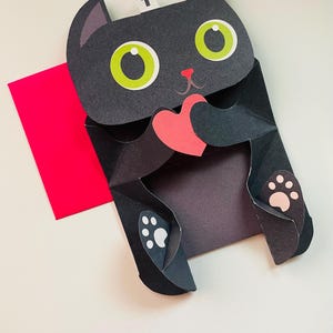 Pop Up 3D Cat Mother's Day Greeting Card! Birthday Card. PopUp Love Australia Mum Heart Handmade
