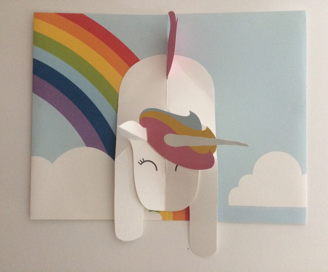 Pop up 3D Unicorn Birthday Greeting Card! Popup Rainbow Dreams - Etsy