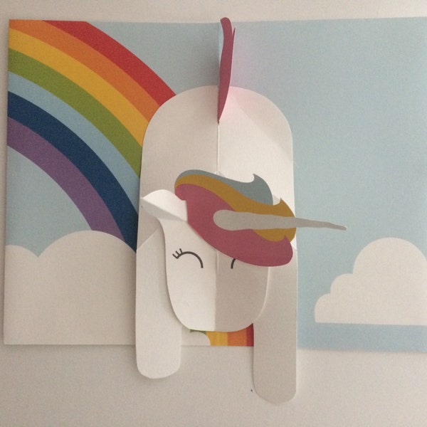 Pop Up 3D Unicorn Birthday Greeting Card! PopUp Rainbow Dreams