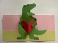 Pop Up Dinosaur giving Heart ‘You Are RoarrrSome’ Greeting Card - Handmade 3D Valentines Card