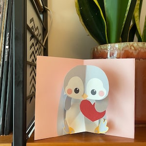 Pop Up Baby Penguin Mother's Day Greeting Card! PopUp Card 3D