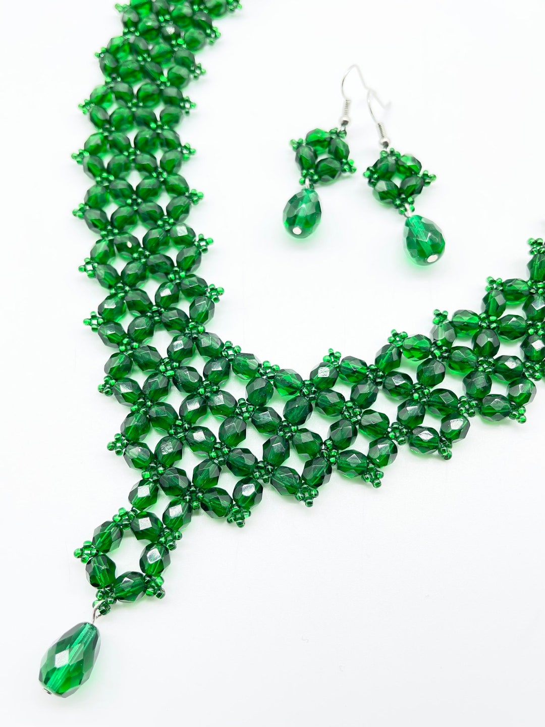 Forest Green Jewelry Set for Wedding Magical Necklace for Etsy