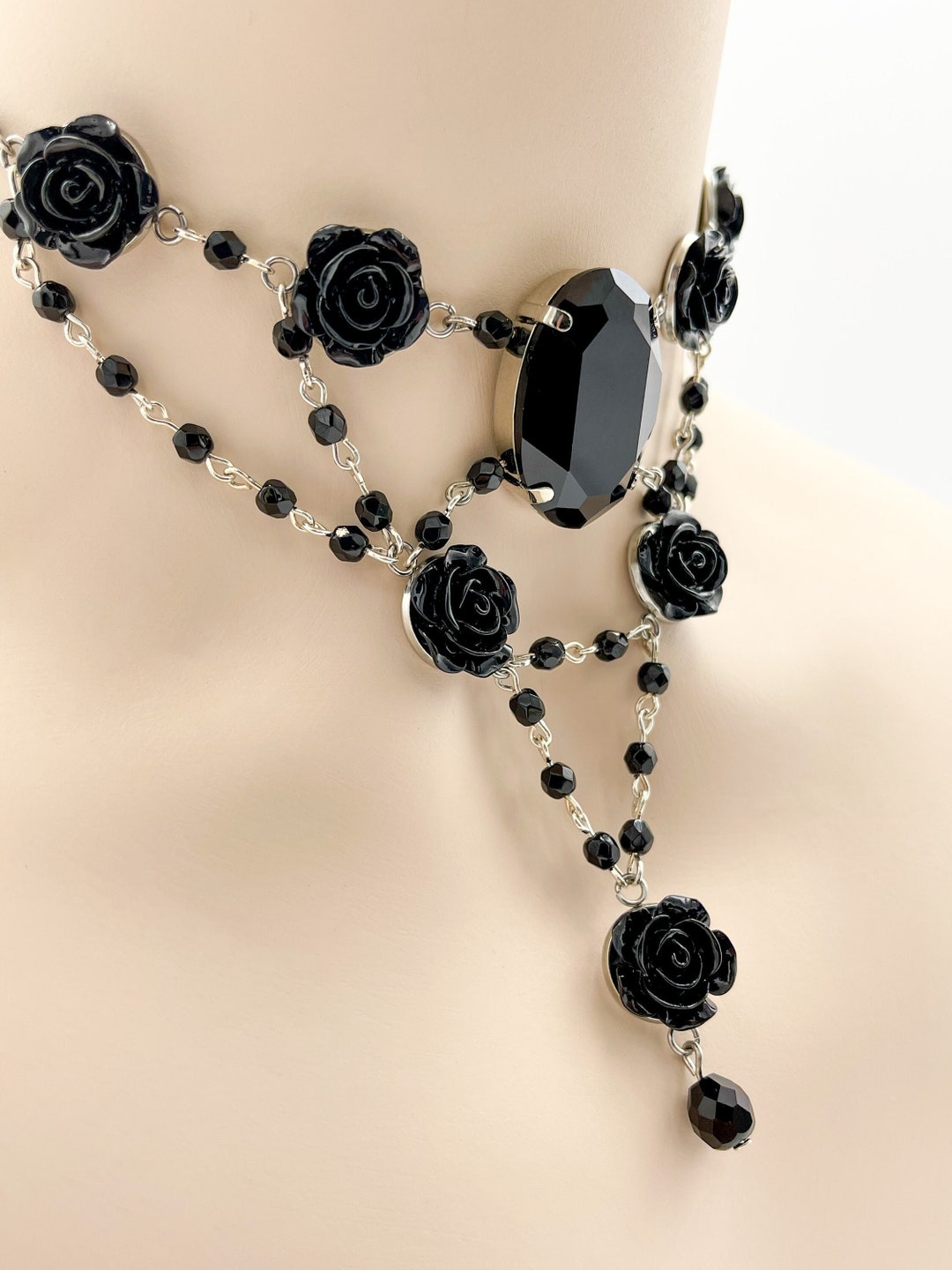 Gothic Jewelry Set for Wedding, Goth Necklace for Prom, Goth Quince ...