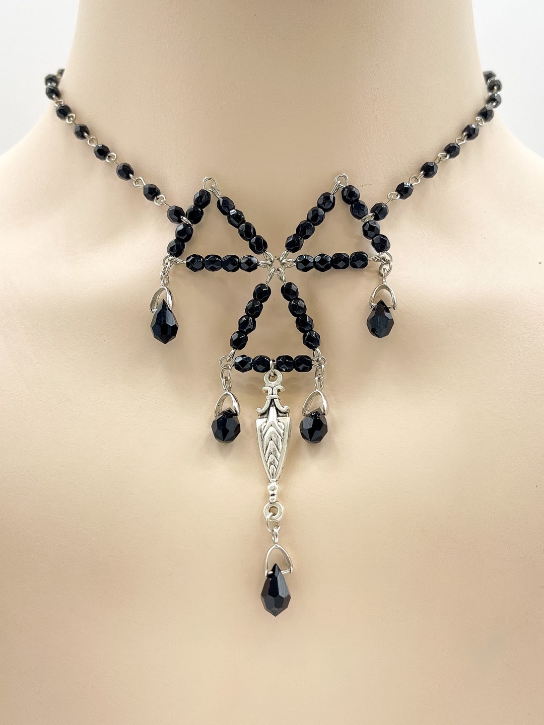 Gothic Jewelry Set for Wedding, Goth Necklace for Prom, Gothic Necklace ...