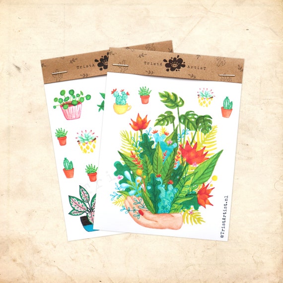 Botanical Plant and flower Bullet Journal Sticker Set