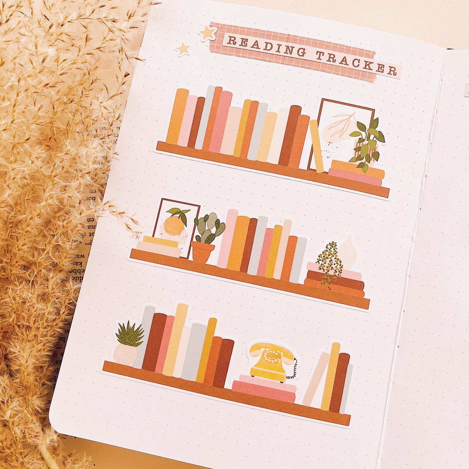 Bookshelf Sticker Sheet Reading Journal Bullet Journal Etsy