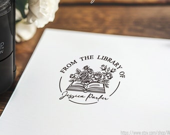 Gepersonaliseerde ex-librisstempel: aangepaste bibliotheekboekstempel (40 mm)