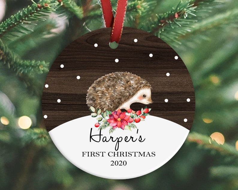 Christmas gift 2019 Baby/'s first Christmas ornament newborn baby Christmas gift Hedgehog ornament keepsake ornament