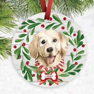 Personalized Golden Retriever Christmas Ornament: Dog Lover Gift