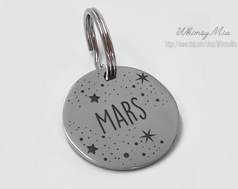 Personalized Starry Sky Dog Tag, Custom Dog Tag, Luna Dog Tag, Stars Dog Tag, Cool Dog Tag, Galaxy Dog Tag, Outer Space Dog Tag, Pet ID Tag