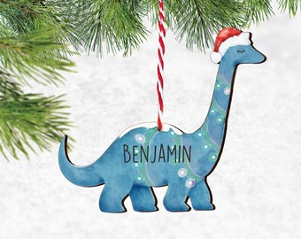 Dinosaure ornament customized with your name on it ,  Personalised Dinosaur Decoration