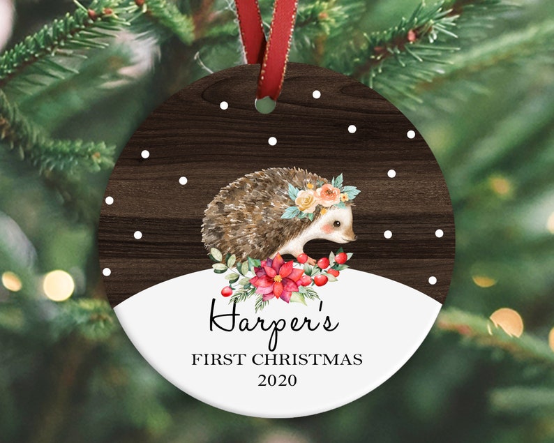Christmas gift 2019 Baby/'s first Christmas ornament newborn baby Christmas gift Hedgehog ornament keepsake ornament