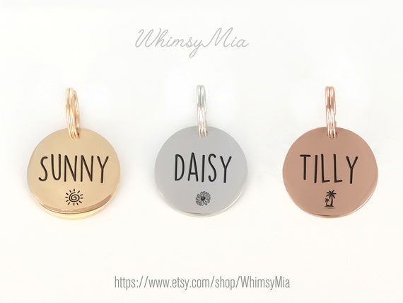 Personalized Pet ID Tag, Custom Dog Tag, Cat Name Tag, Hand Stamped Pet Tag, Minimalist Pet Tag, Cute Name Tag, Engraved Pet Collar Tag
