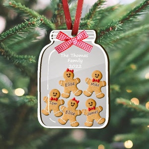 Personalized Gingerbread Family Ornament: Cookie Jar Keepsake