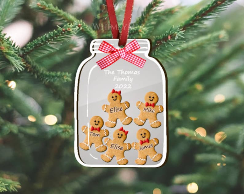 Gingerbread Cookie Jar Ornament Gingerbread Family Ornament Etsy
