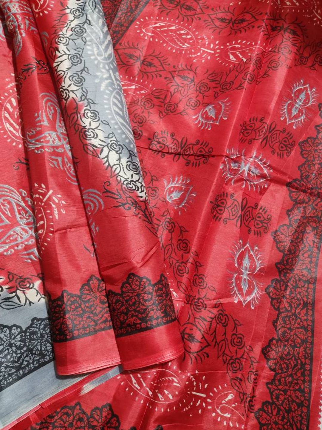 Vintage Saree Mix Silk Indian Sari Fabric Bollywood Floral Etsy