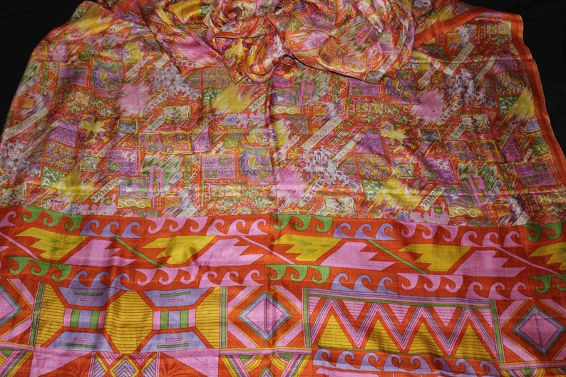 Woman Wear 100/% Pure Silk Saree Fabric Vintage Saree