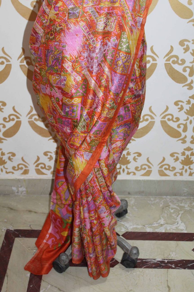 Woman Wear 100/% Pure Silk Saree Fabric Vintage Saree