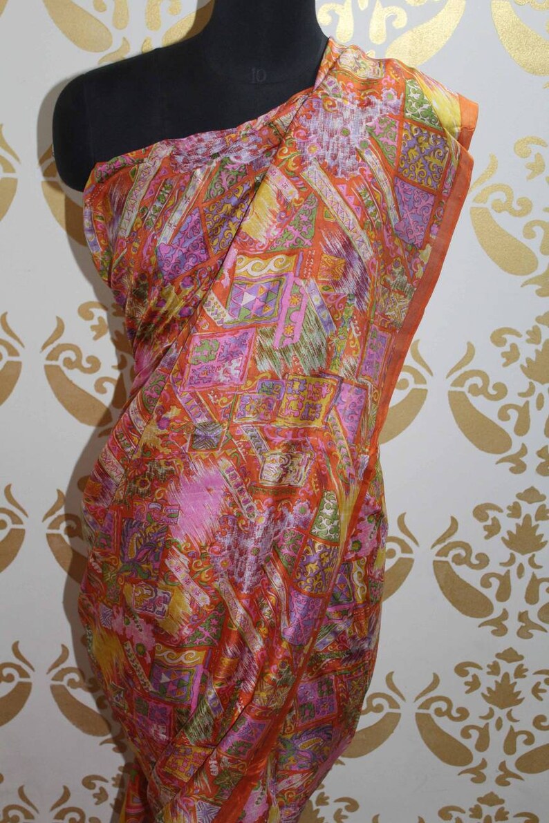 Woman Wear 100/% Pure Silk Saree Fabric Vintage Saree