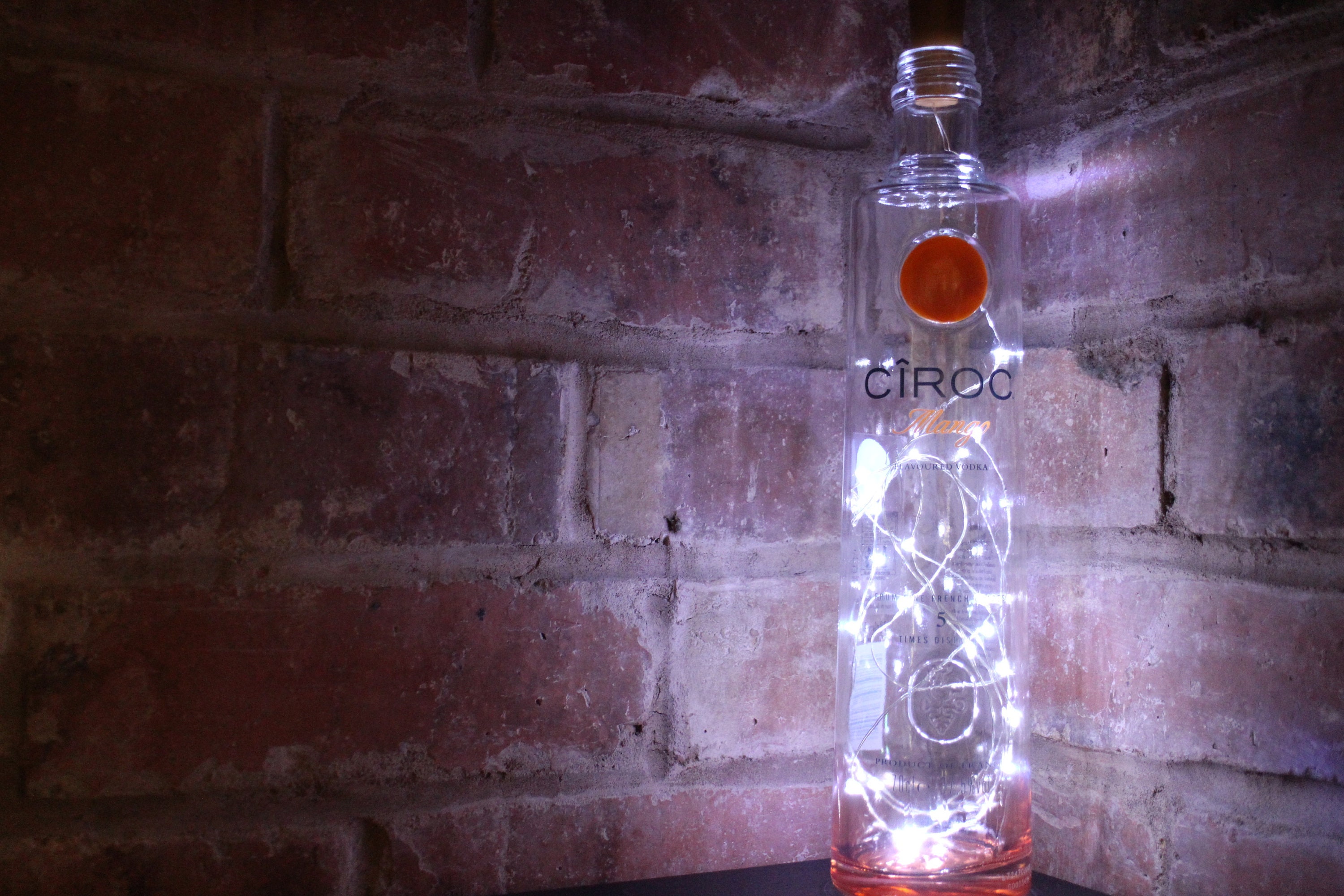 Ciroc Vodka Bottle Lamp 20 LED Lights Upcycled Booze Lamp 