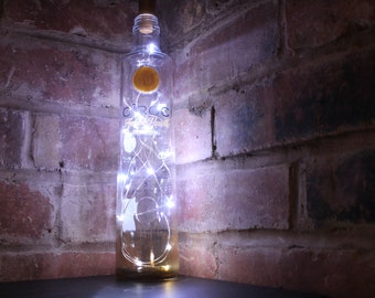 Ciroc French Vanilla Vodka Bottle Lamp- Bright white string of lights on neat cork