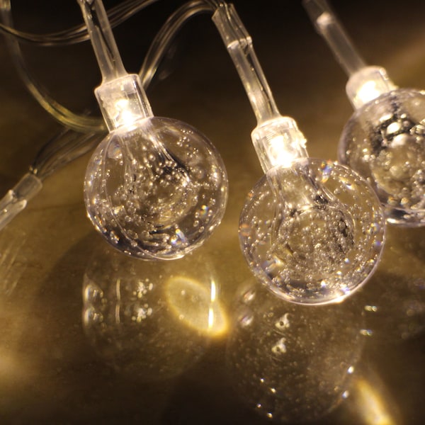 Mini Christmas Bauble Bubble Lights, Fun Fairy Lights, Battery Powered, ideal for kids bedroom