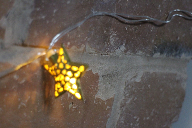 Gold Moroccan Star Lights Fairy Lights Battery Powered Etsy