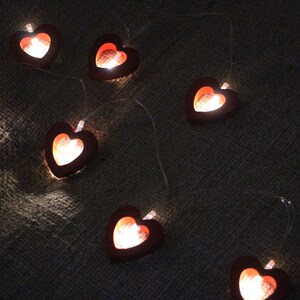 Red Heart Christmas Lights, Fun Fairy Lights, Battery Powered Valentines Gift image 6