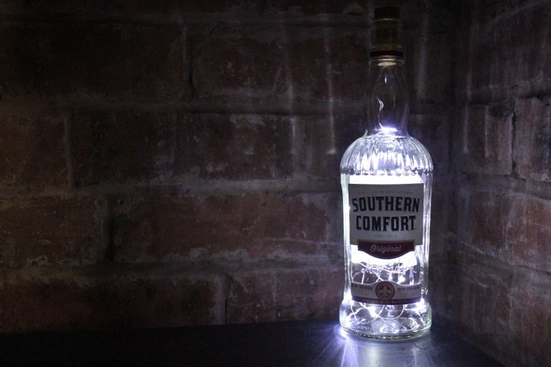 Southern Comfort Liquor Bottle Lamp 20 Led Lights Upcycled Etsy