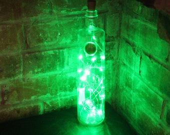 Ciroc Apple Vodka Bottle Lamp- 20 LED Lights - Upcycled - Man Cave - Bar - Gifts For Him -