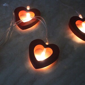 Red Heart Christmas Lights, Fun Fairy Lights, Battery Powered Valentines Gift image 4