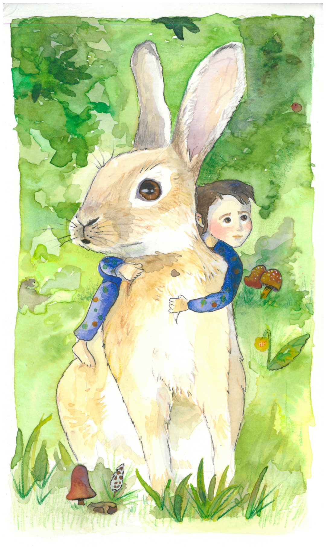 Boy and Rabbit - Etsy