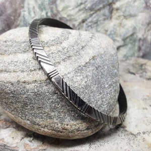 Men&#39;s Oxidised Arrow Cuff | Adjustable Stainless Steel Bracelet | Rustic Men’s Bangle | Minimalist Men’s Jewellery | Gift for Him