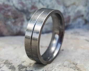 Anel de aço inoxidável prateado | Anel de aliança masculino | Anel punk gótico | Estilo motociclista vintage | Anel marcante | Presente para ele