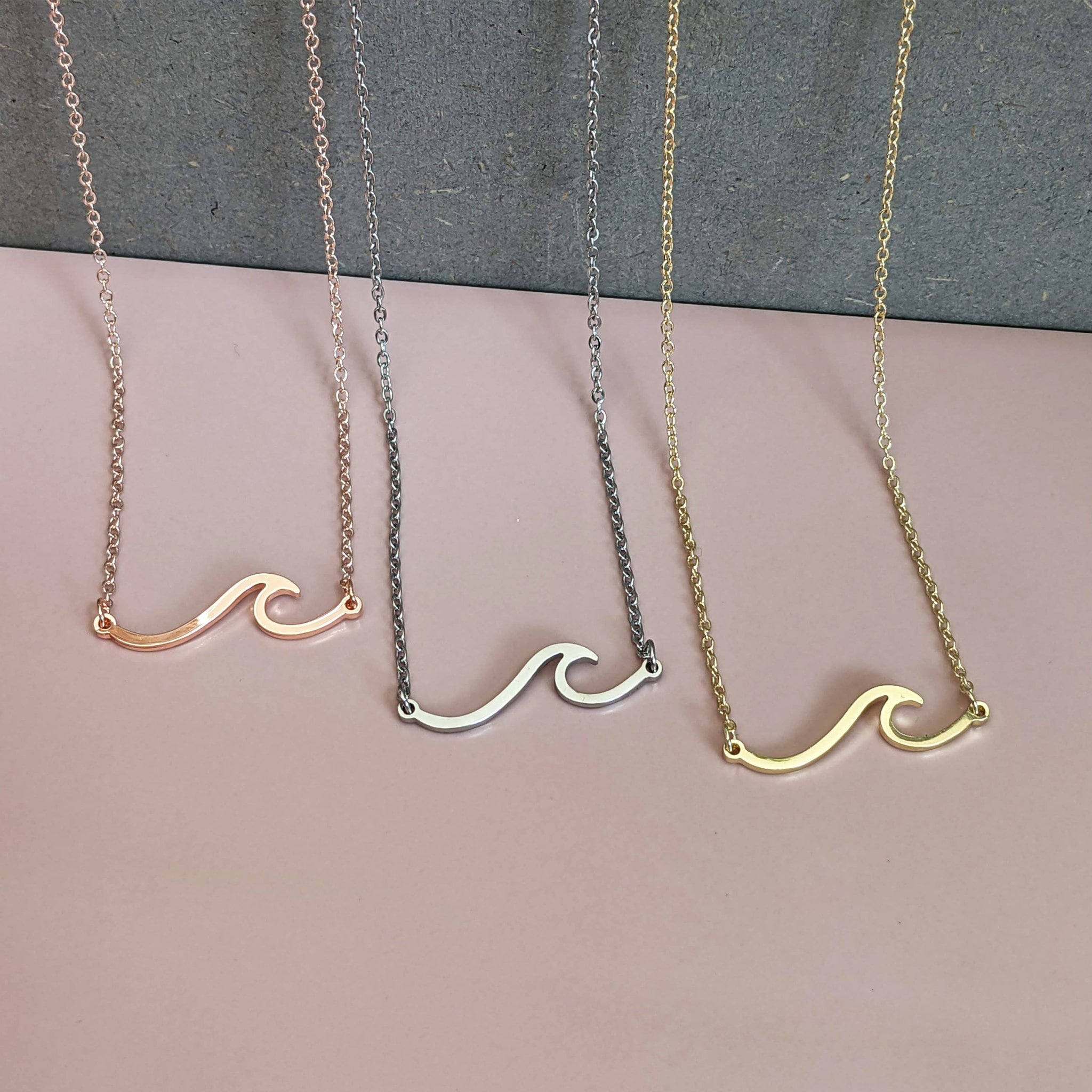 Wave necklace rose gold clearance
