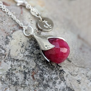 Jewellery Set. Silver Ruby Necklace and Earrings.. Natural Gemstone ...