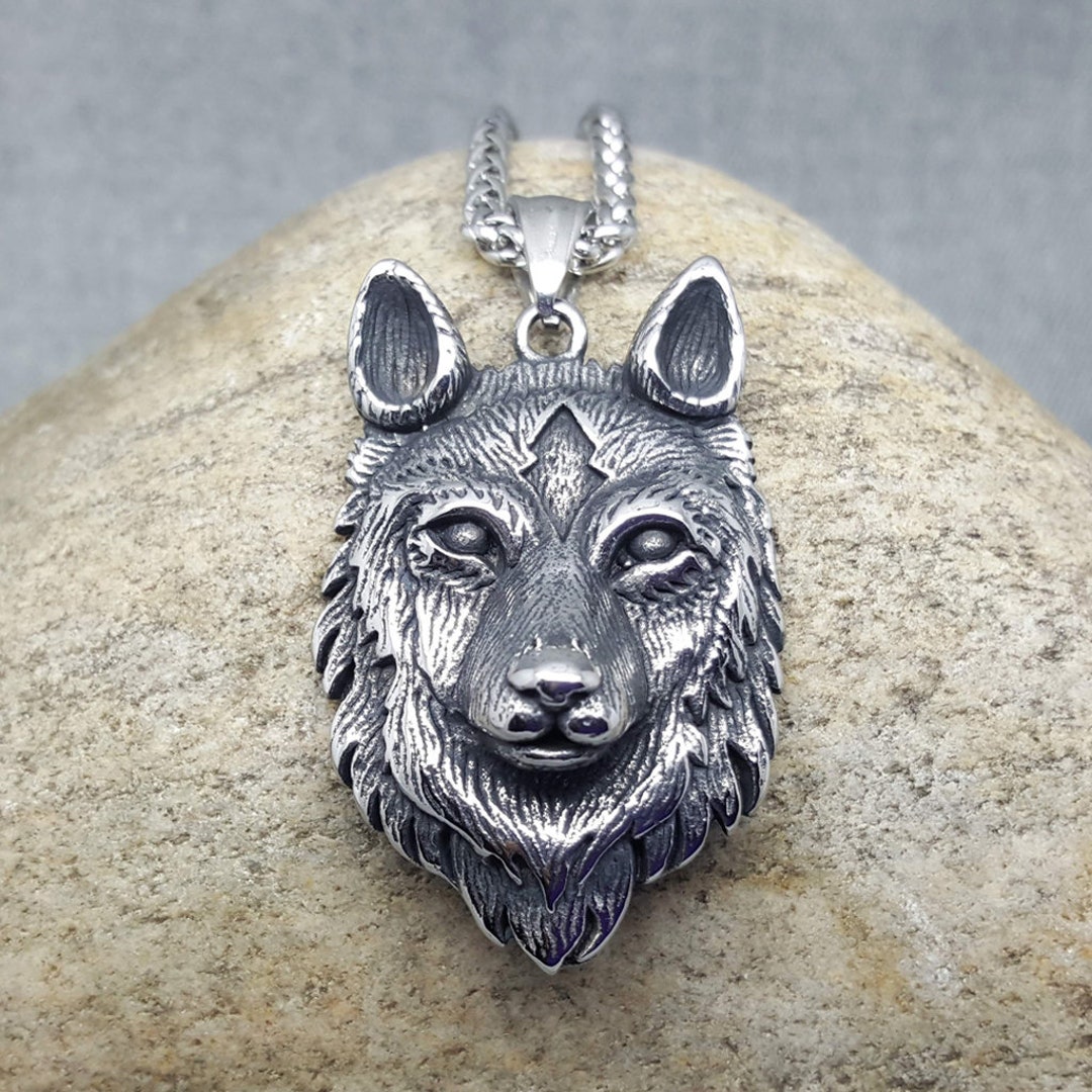 Wolf Necklace | Stainless Steel Wolf Pendant | Viking Jewellery