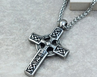 Cross Celtic Necklace. Men Necklace. Gift for Him. Jewellery for men and women. Stainless Steel Pendants. Christian Necklace. Viking
