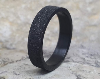 5MM Matte Black Stainless Steel Ring. Men's Jewelry. Black Ring. Man Ring. Band Weeding Ring. Gift for women. Gift for men. Christmas Gift