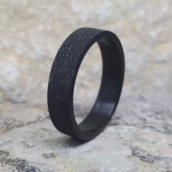 5MM Matte Black Stainless Steel Ring. Men's Jewelry. Black Ring. Man Ring. Band Weeding Ring. Gift for women. Gift for men. Christmas Gift